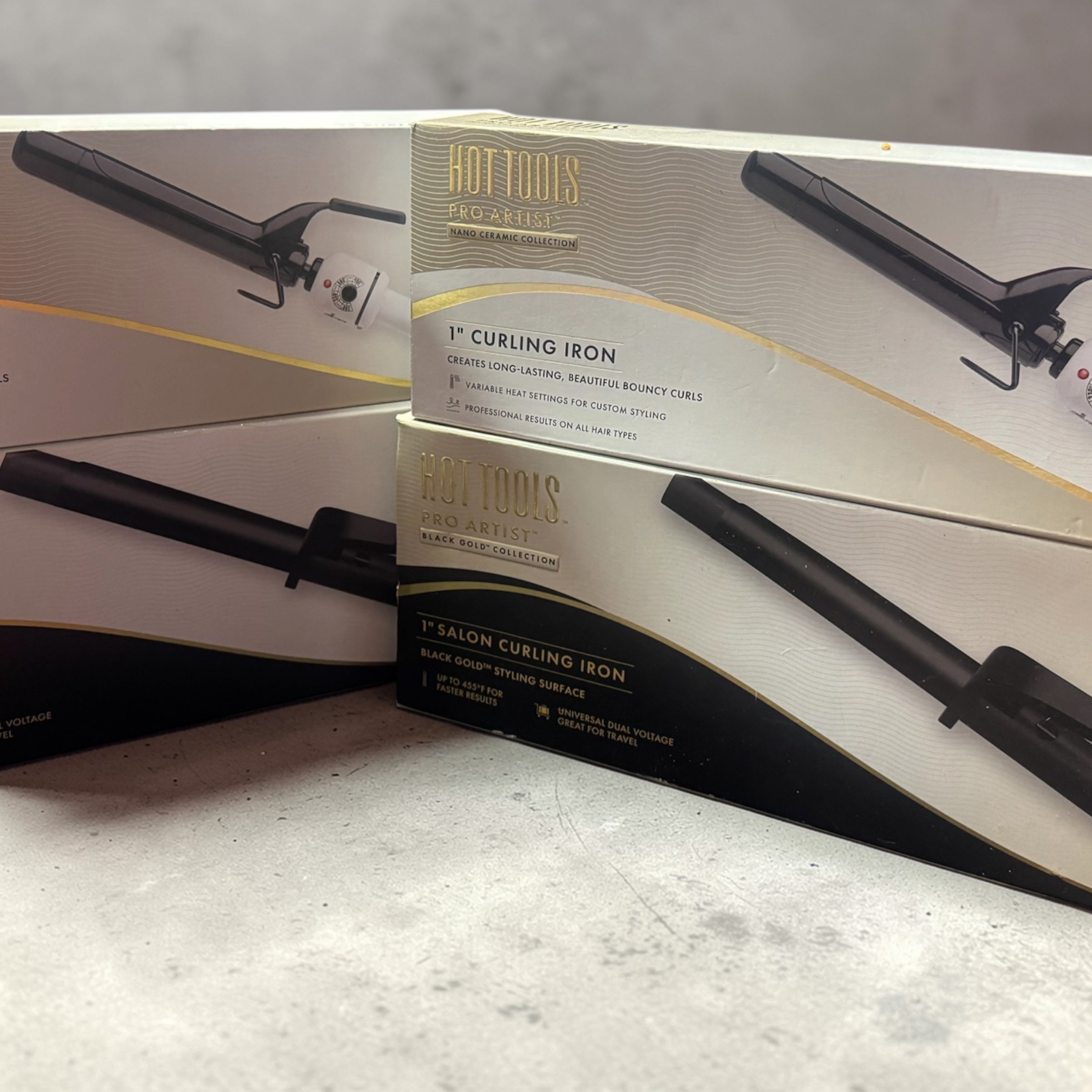 Hot Tools Pro Artist Black Gold 1" Salon Curling Iron
